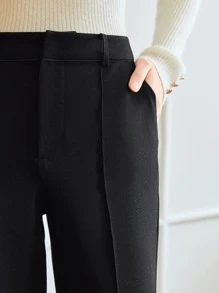 MOTF PREMIUM VISCOSE EXPOSED SEAM DRESS PANTS WITHOUT BELT - Black - View 3