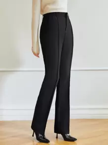 MOTF PREMIUM VISCOSE EXPOSED SEAM DRESS PANTS WITHOUT BELT - Black - View 8