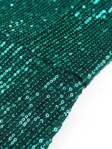 Plus Contrast Mesh Ruffle Trim Sequin Bodycon Dress - Green - View 4