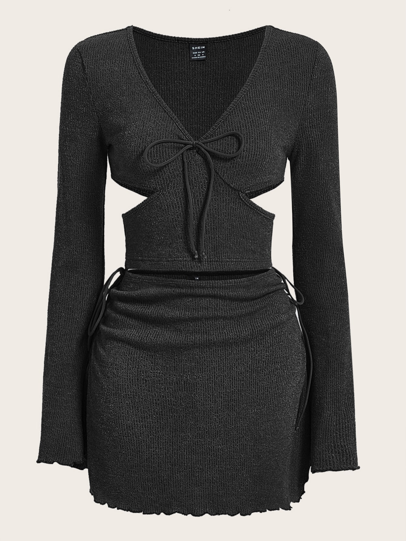 Tie front crop set