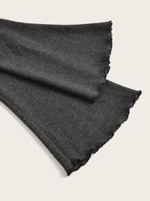 SHEIN ICON 前繫帶短款上衣和木耳邊半身裙