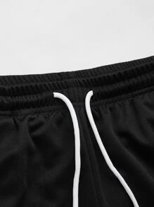 Manfinity Sport Corelite Men 2 In 1 Graphic Print Drawstring Waist Capris Sports Trousers - Black - View 4