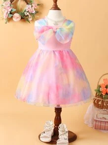 小女童紮染吊帶洋裝