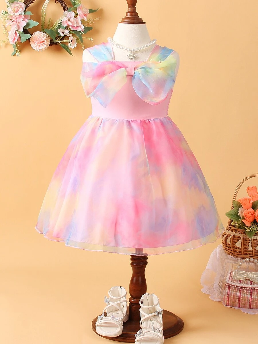 小女童紮染吊帶洋裝