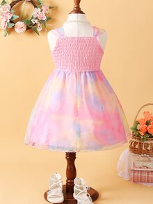 小女童紮染吊帶洋裝