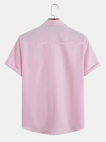 Manfinity Men Plus 1pc Mountain & Letter Graphic Shirt - Pink - View 2