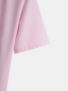 Manfinity Men Plus 1pc Mountain & Letter Graphic Shirt - Pink - View 3