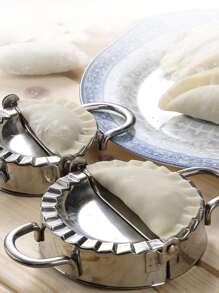 1pc Stainless Steel Dumpling Mold, Minimalist Sliver Dumpling Maker Press For Kitchen - Silver - View 2