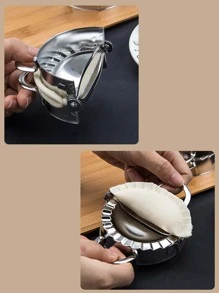 1pc Stainless Steel Dumpling Mold, Minimalist Sliver Dumpling Maker Press For Kitchen - Silver - View 4
