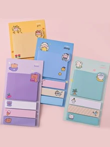 Cute Student Pet Animal Sticky Notes Random Design Booklet - Purple - View 1