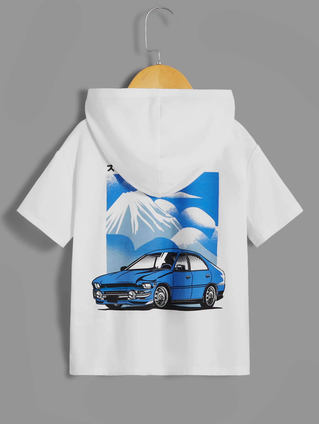 SHEIN Tops con trai lớn Ô tô/xe hơi Giải trí - trắng - Xem 1