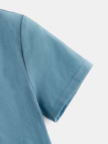 SHEIN 小男童字母和卡通圖案T恤