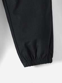 SHEIN 小男童中國龍和字母圖案腰上打結長褲