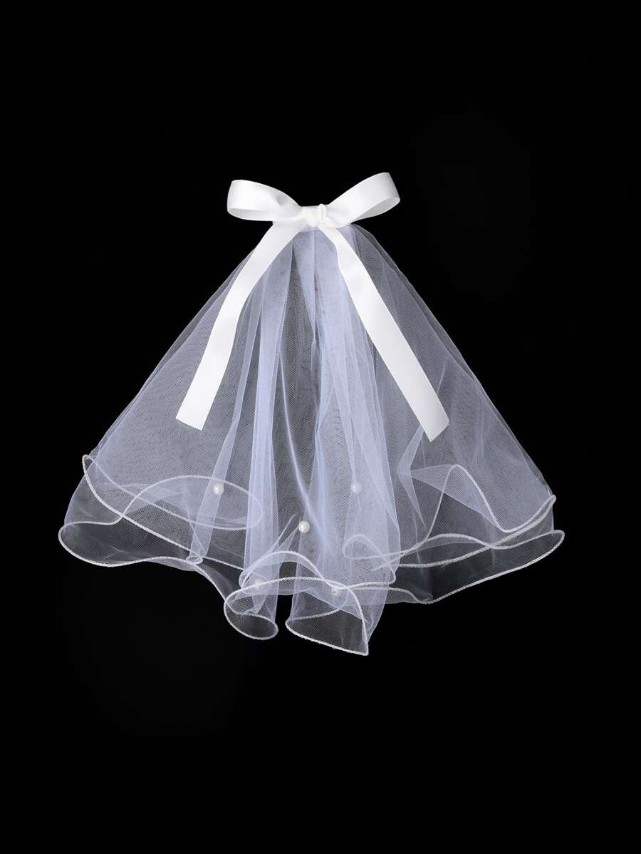 1pc Lace Decor Pet Headwear - White - View 1