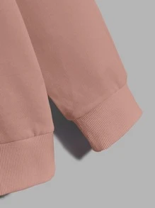 Manfinity Homme Men Letter Graphic Kangaroo Pocket Drawstring Hooded Sweatshirt - Pink - View 4