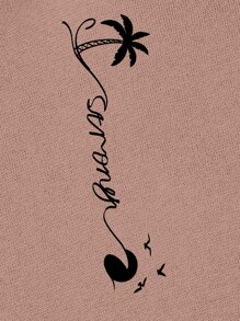 Manfinity Homme Men Letter Graphic Kangaroo Pocket Drawstring Hooded Sweatshirt - Pink - View 5