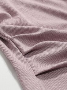 DAZY 實色麻花t恤 - 淺灰紫 - 查看 3