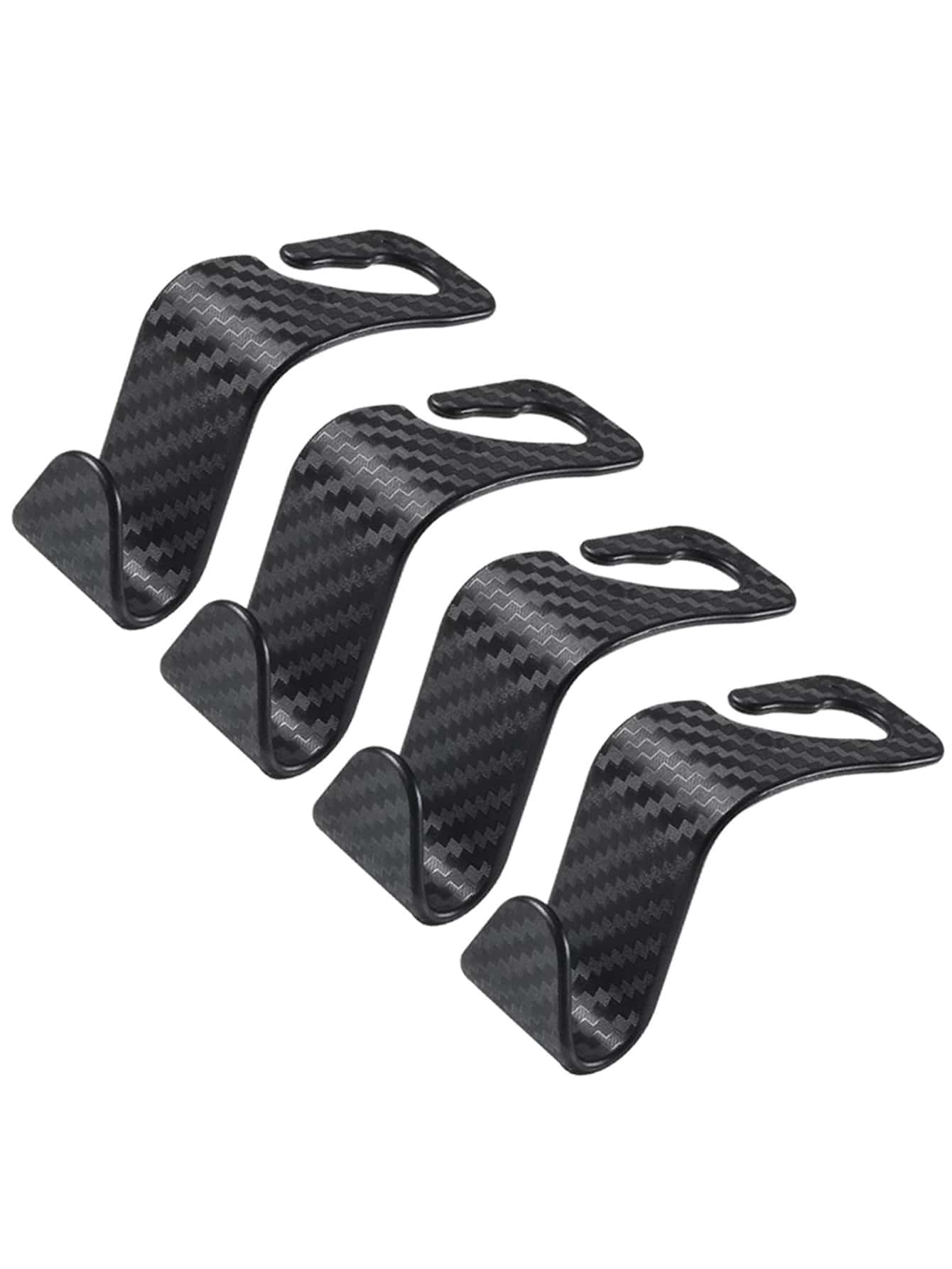 4入組塑膠汽車座椅背鉤 - 黑色 - 查看 1