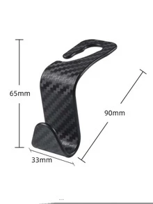 4入組塑膠汽車座椅背鉤 - 黑色 - 查看 3