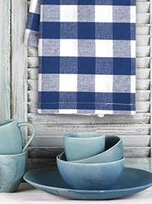 6入組/套格子圖案餐巾家用滌綸布餐巾 - 彩色 - 查看 4