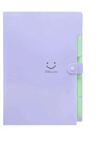 1入組素色資料夾帶1入組標籤貼紙 - 紫色 - 查看 1