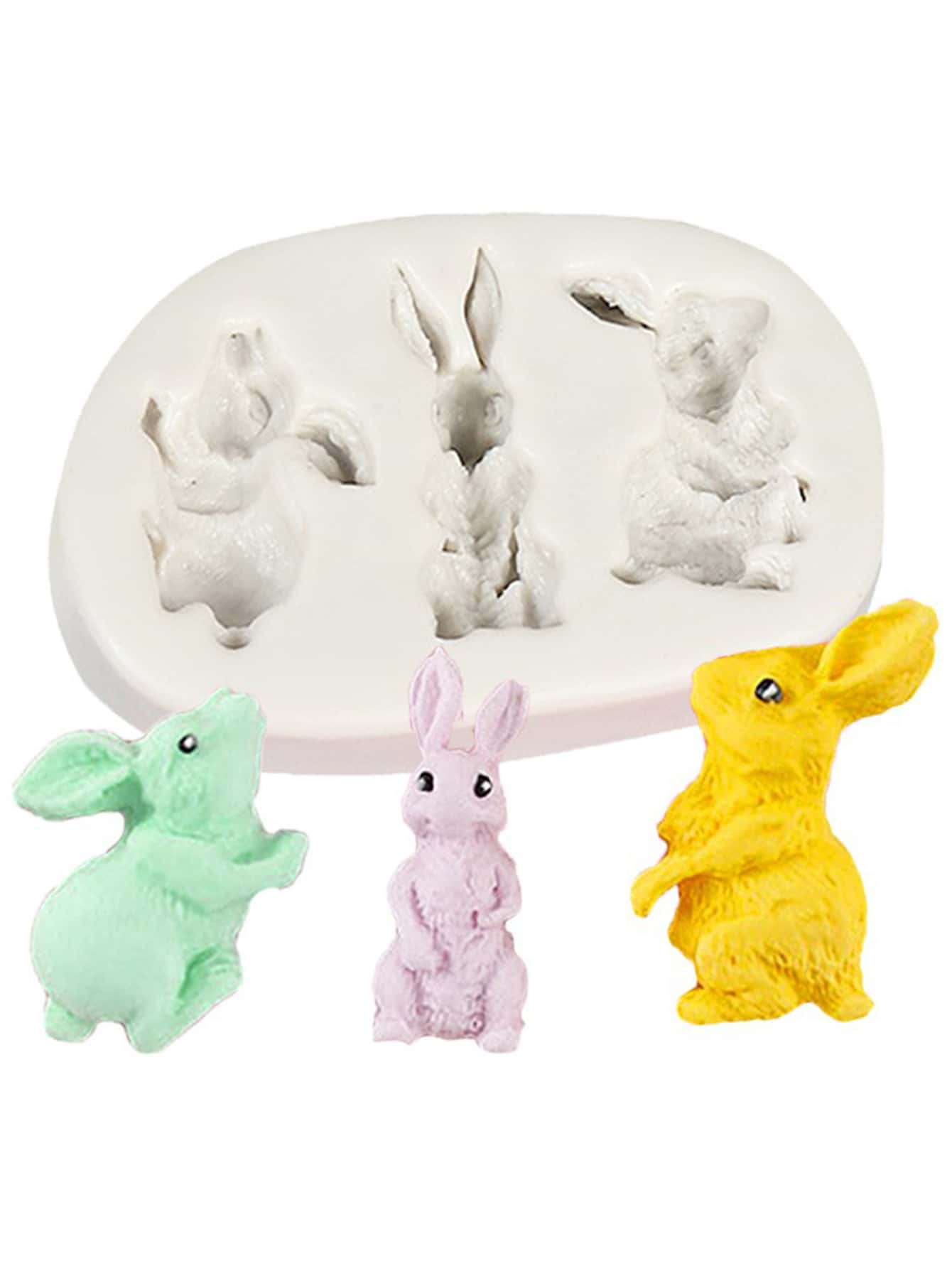 1pc Silicone Candy Mold, Cute Rabbit Design Chocolate Mold For Kitchen Baking