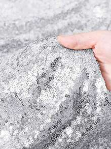 1 pieza Corredor de mesa de cocina con lentejuelas mesa de tela plata para Vajilla mesa casa - Plateado - Ver 4