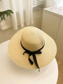 Fashionable Vacation Straw Hat Boho - Beige - View 2