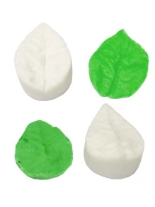 2入組矽膠糖果模具用於廚房烘焙葉子設計巧克力模具 - 米色 - 查看 5