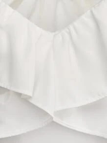 SHEIN VCAY Vestido de tirantes unicolor de muslo con abertura - Blanco - Ver 7