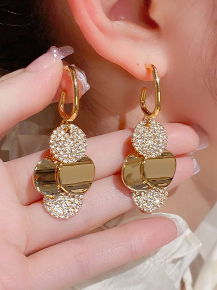Rhinestone Decor Drop Earrings