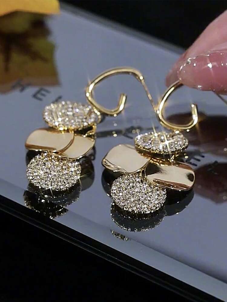 Rhinestone Decor Drop Earrings
