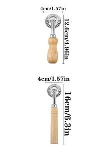 1個帶木柄的麵團切割器,用於廚房麵團切割和烘焙 - 黃色 - 查看 2