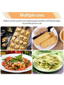 1個帶木柄的麵團切割器,用於廚房麵團切割和烘焙 - 黃色 - 查看 3