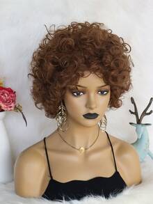 1 PC Xoăn Ngắn Cosplay Tổng Hợp Tóc Giả & 1 PC Mũ Tóc Giả - màu nâu - Xem 3