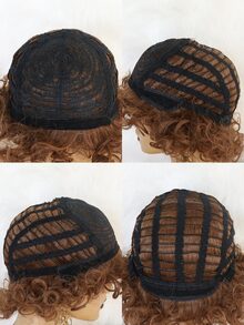 1 PC Xoăn Ngắn Cosplay Tổng Hợp Tóc Giả & 1 PC Mũ Tóc Giả - màu nâu - Xem 7