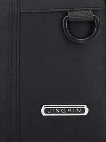 迷你男士字母贴花装饰方形包，手提包书包斜挎包运动包高中大学生旅行包学院学校斜挎包单肩包侧包方形包节日旅行必备品夏季礼物送给男朋友男士礼物大学包父亲节礼物爸爸新生书籍返校多功能宿舍男士斜挎包男士包斜挎包侧包学生学校用品秋季信使包男士包圆筒包老款万圣节圣诞节 - 黑色 - 查看 8