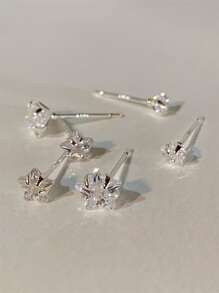 CHOSHILAR 6入組方晶鋯石裝飾耳釘 - 彩色 - 查看 6