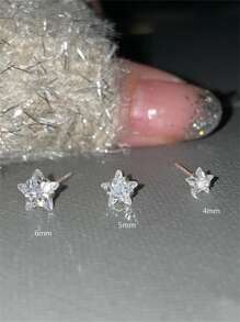 CHOSHILAR 6入組方晶鋯石裝飾耳釘 - 彩色 - 查看 7