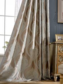 Rèm đơn Jacquard hoa, Rèm đơn polyester hiện đại cho phòng ngủ và phòng khách - Nhiều màu - Xem 5
