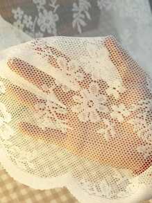 Màn thêu hoa Sheer Panel, Bắc Âu Polyester Polyester Sò Trim Lọc ánh sáng Màn che riêng tư cho gia đình - trắng - Xem 4