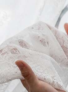 Màn thêu hoa Sheer Panel, Bắc Âu Polyester Polyester Sò Trim Lọc ánh sáng Màn che riêng tư cho gia đình - trắng - Xem 5