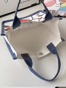 Bolsa cuadrada con estampado de dibujos animados - Multicolor - Ver 3