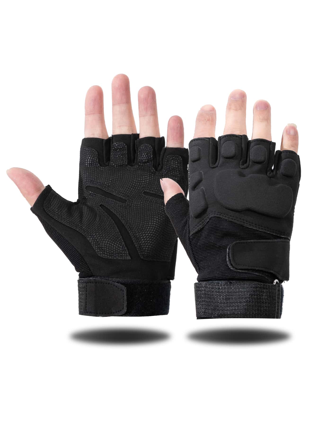 1pair Sports Half-finger Gloves - Black - View 1