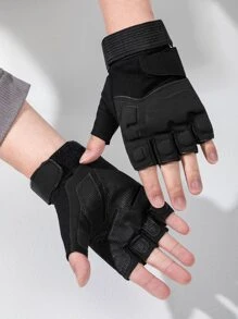 1pair Sports Half-finger Gloves - Black - View 2