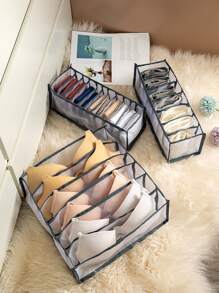 1pc Clear Foldable Drawer Storage Box, Simple Underwear Storage Box For Bedroom  Decorations   Autumn Decor Festival Decor Room Decor Home Decor Fall Decor Bedroom Decor - Grey - View 1