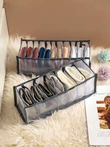 1pc Clear Foldable Drawer Storage Box, Simple Underwear Storage Box For Bedroom  Decorations   Autumn Decor Festival Decor Room Decor Home Decor Fall Decor Bedroom Decor - Grey - View 2
