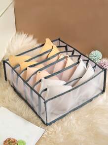 1pc Clear Foldable Drawer Storage Box, Simple Underwear Storage Box For Bedroom  Decorations   Autumn Decor Festival Decor Room Decor Home Decor Fall Decor Bedroom Decor - Grey - View 4