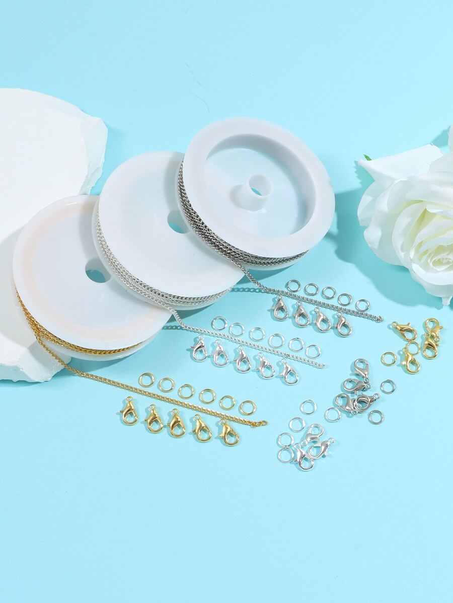 1set Chain & Lobster Clasp DIY Jewelry Accessory - Yellow Gold - View 1