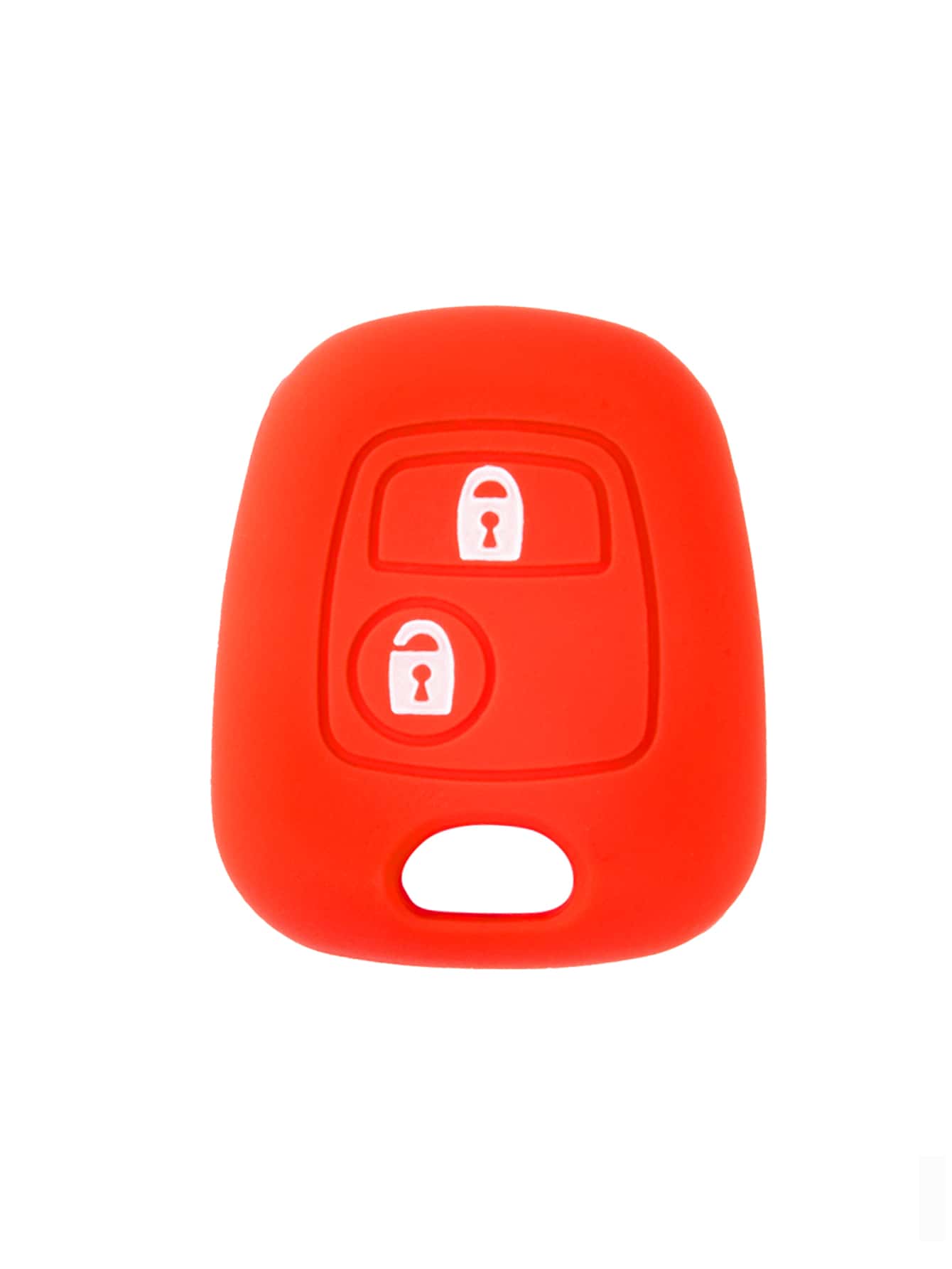 1 pieza Funda de llave de coche unicolor de silicona compatible con Citroen - Rojo - Ver 1